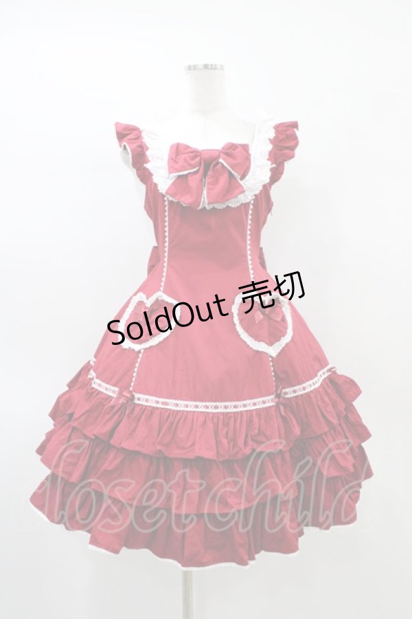 画像1: Angelic Pretty / Cute Heartジャンパースカート Free レッド H-26-01-04-1025-AP-OP-NS-ZH (1)