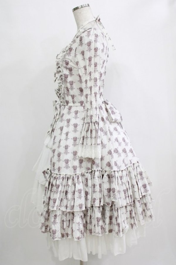 画像2: ATELIER PIERROT / Rosy Bouquet Dress size1 ライトグレー H-26-01-04-001-EL-OP-KB-ZH (2)