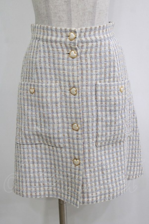 画像1: MILK / スイートハートスカート  サックスチェック H-26-01-04-052-ML-SK-KB-ZH (1)