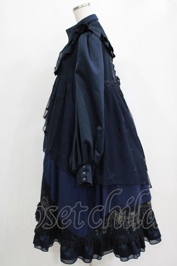 画像2: OZZ ANGELO / Curios Perfumeワンピース  ネイビー H-26-01-04-005-OO-OP-KB-ZH (2)