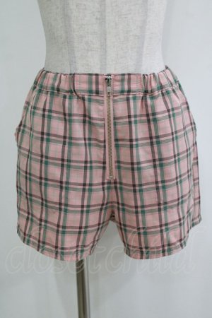 画像: Candy Stripper / COZY CHECK SHORTパンツ 2 ピンクベージュ H-26-01-04-064-PU-PA-KB-ZH