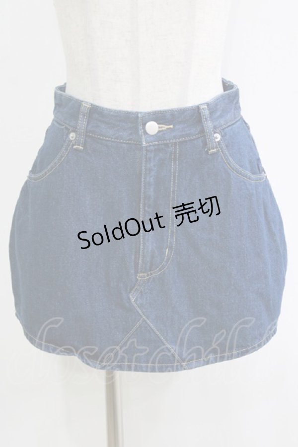 画像1: jouetie / マイクロミニスカパン  ブルー H-26-01-04-065-EL-PA-KB-ZT0108H (1)