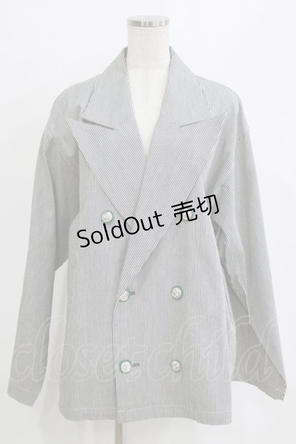 画像1: MILKBOY / コットンダブルジャケット  紺ストライプ H-26-01-04-069-MB-JA-KB-ZH (1)