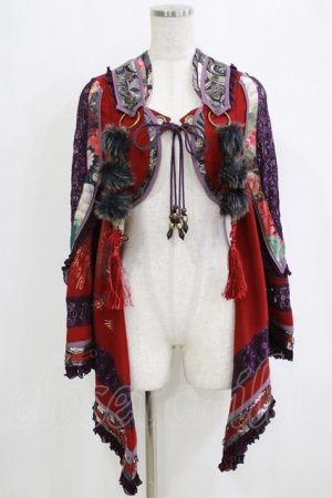 画像: Ozz oneste / レース切替着物ボレロ  ワイン×パープル H-26-01-04-073-OO-TO-KB-ZH