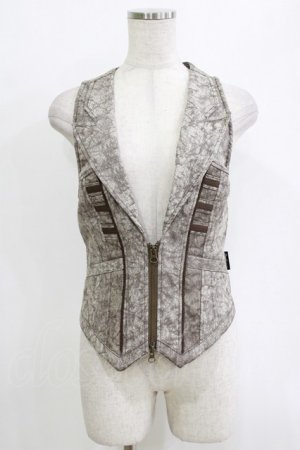 画像: Ozz Croce / ZIPベスト  グレージュ H-26-01-04-074-OO-TO-KB-ZH