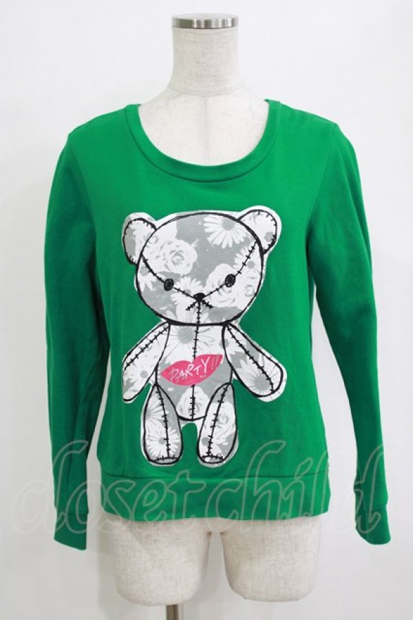 画像1: elements,H PARTY!! / ベアスウェットトップス  グリーン H-26-01-04-076-GO-TO-KB-ZH (1)