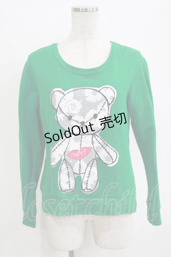 画像1: elements,H PARTY!! / ベアスウェットトップス  グリーン H-26-01-04-076-GO-TO-KB-ZH (1)