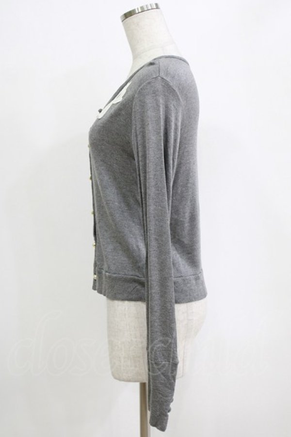 画像2: elements,H / マスケラレースカーディガン  グレー H-26-01-04-078-PU-TO-KB-ZH (2)