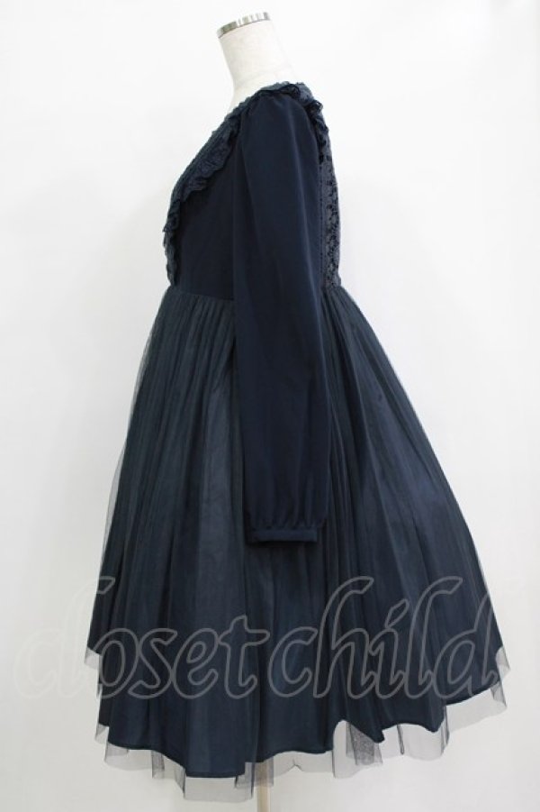 画像2: Vallee lys / "Frost Crystals"ワンピース  ネイビー H-26-01-04-007-GO-OP-KB-ZH (2)