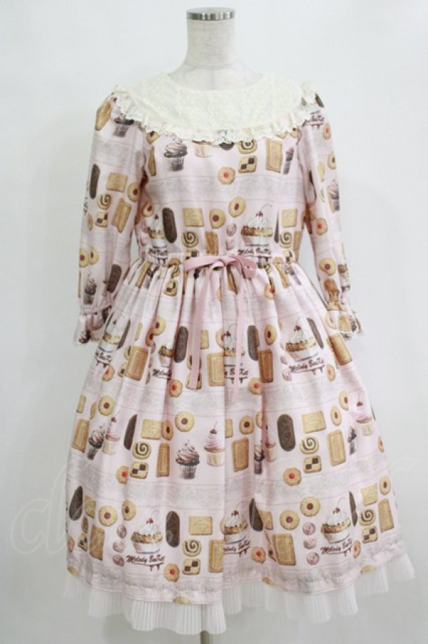 画像1: Melody BasKet / Basのお菓子屋さんヨークワンピース M ピンク H-26-01-04-008-LO-OP-KB-ZH (1)