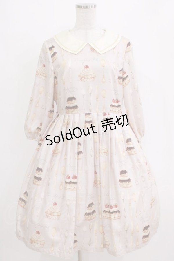 画像1: Leur Getter / Cream Choux Puff袖付きワンピース L グレー H-26-01-04-009-LU-OP-KB-ZH (1)