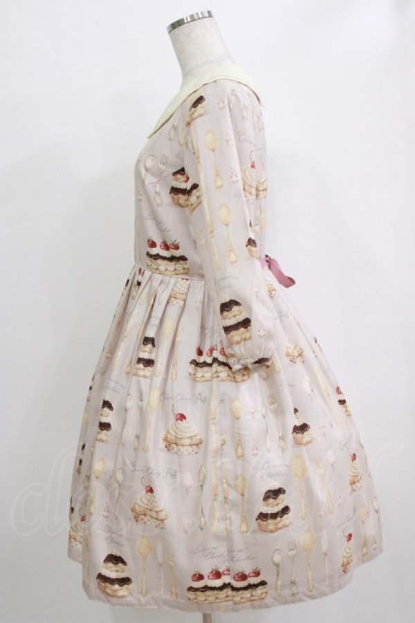 画像2: Leur Getter / Cream Choux Puff袖付きワンピース L グレー H-26-01-04-009-LU-OP-KB-ZH (2)