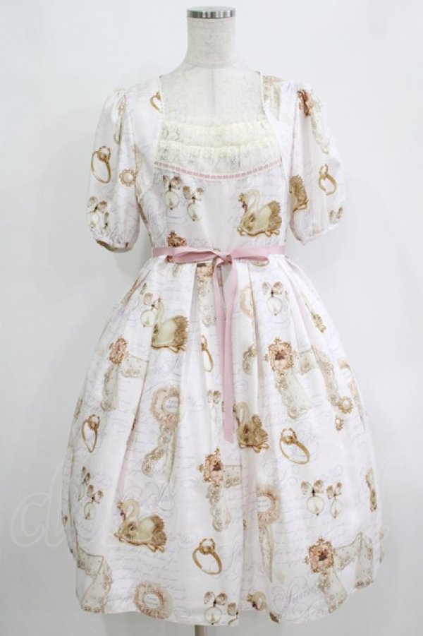 画像1: Leur Getter / Jewel Brooch袖付ワンピース M ピンク H-26-01-04-012-LU-OP-KB-ZH (1)