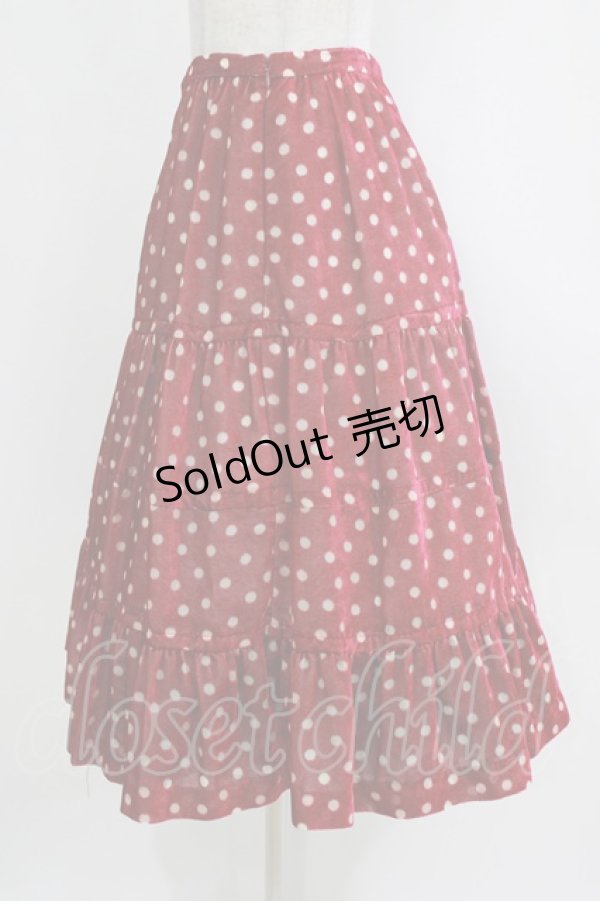 画像2: Jane Marple Dans Le Salon / ドットティアードスカート  ボルドー H-26-01-04-014-JM-SK-KB-ZH (2)