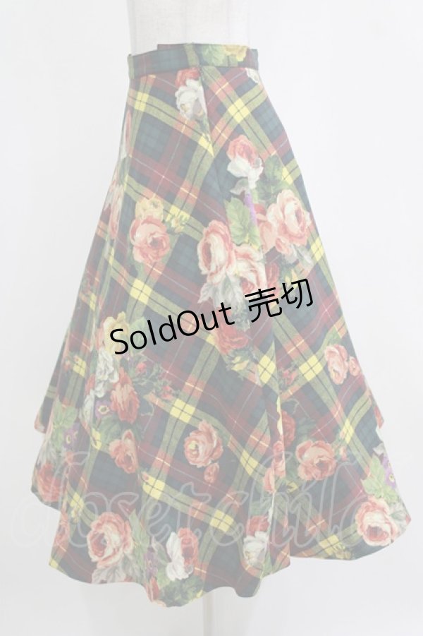 画像2: Jane Marple Dans Le Salon / ローズタータンロングスカート M グリーン H-26-01-04-016-JM-SK-KB-ZH (2)