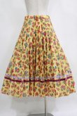 画像3: Jane Marple Dans Le Salon / Flowers of Jouy double accordion skirt M マスタード H-26-01-04-017-JM-SK-KB-ZH (3)