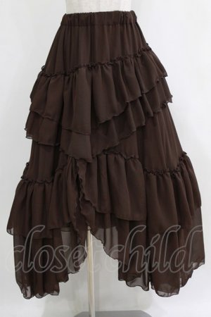 画像: Sheglit / "Empress"ロングフリルスカート M 茶 H-26-01-04-018-EL-SK-KB-ZH
