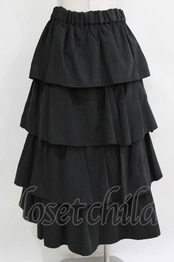 画像3: MARBLE / 4段フリルロングスカート S-L ブラック H-26-01-04-019-GO-SK-KB-ZH (3)