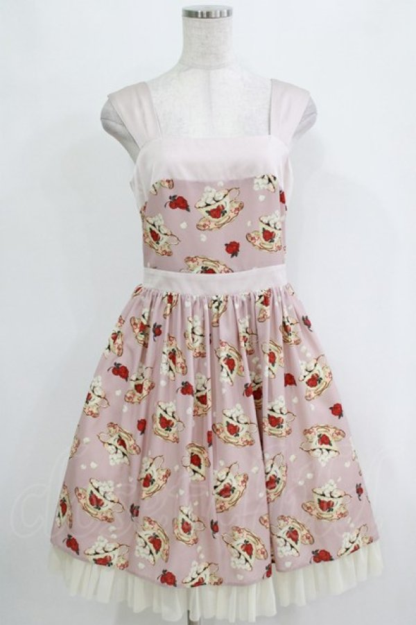 画像1: abilletage / シュガーカップ柄ジャンパースカート  ピンク H-26-01-04-022-GO-OP-KB-ZH (1)