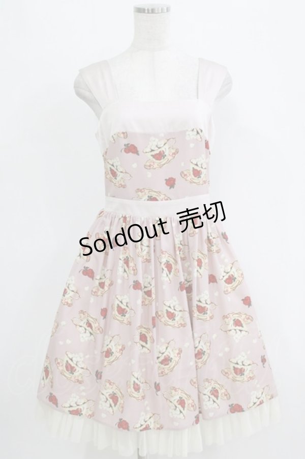 画像1: abilletage / シュガーカップ柄ジャンパースカート  ピンク H-26-01-04-022-GO-OP-KB-ZH (1)