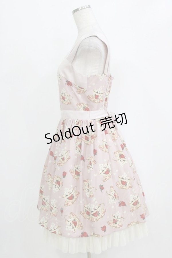 画像2: abilletage / シュガーカップ柄ジャンパースカート  ピンク H-26-01-04-022-GO-OP-KB-ZH (2)