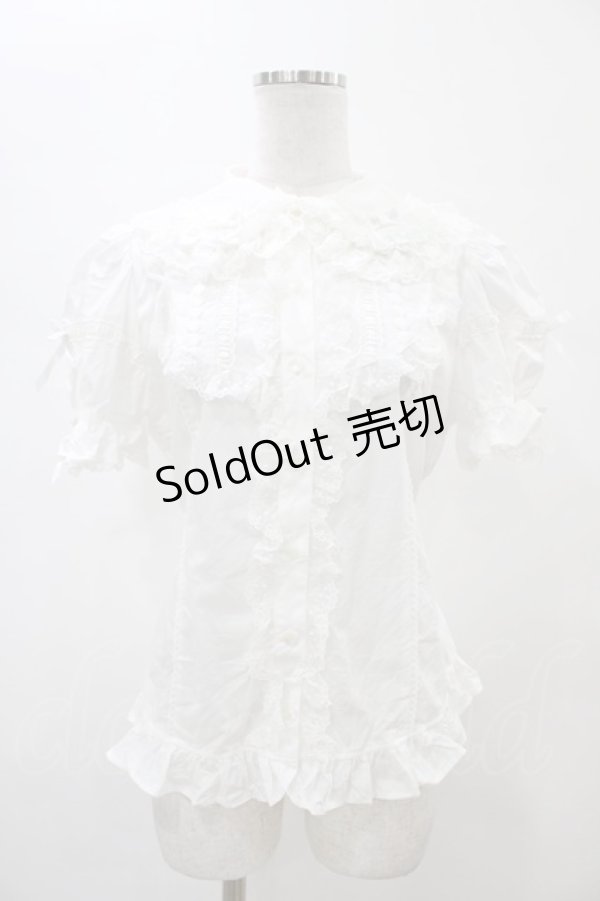 画像3: Angelic Pretty / ティアラレースはしごリボン付け袖ブラウス Free シロ H-26-01-05-1044-AP-BL-NS-ZH (3)