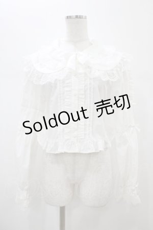 画像: DearMyLoveEmily / ミルフィーユレースショートブラウス 3L シロ H-26-01-05-1045-0-BL-NS-ZH