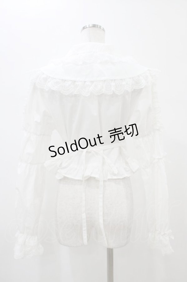 画像2: DearMyLoveEmily / ミルフィーユレースショートブラウス 3L シロ H-26-01-05-1045-0-BL-NS-ZH (2)
