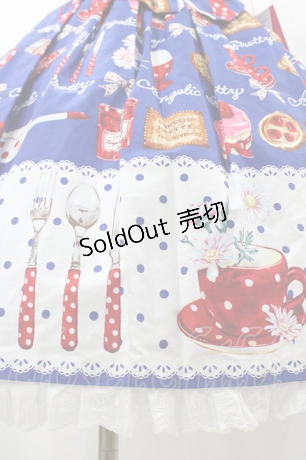 画像5: Angelic Pretty / French Cafe 切替ジャンパースカートSet Free ブルー H-26-01-05-1052-AP-OP-NS-ZH (5)