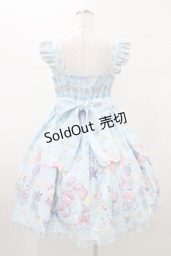 画像2: Angelic Pretty / Happy Garlandジャンパースカート Free サックス H-26-01-05-1053-AP-OP-NS-ZH (2)