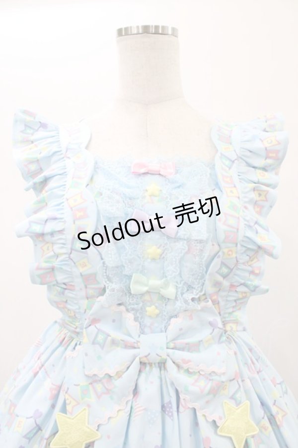 画像4: Angelic Pretty / Happy Garlandジャンパースカート Free サックス H-26-01-05-1053-AP-OP-NS-ZH (4)