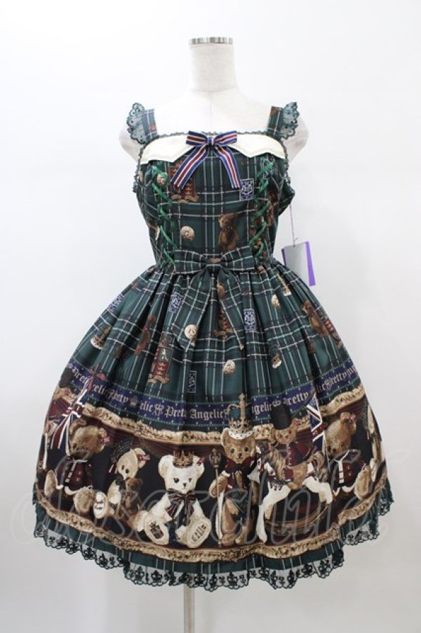 画像1: Angelic Pretty / British Bearジャンパースカート Free グリーン H-26-01-05-1057-AP-OP-NS-ZH (1)