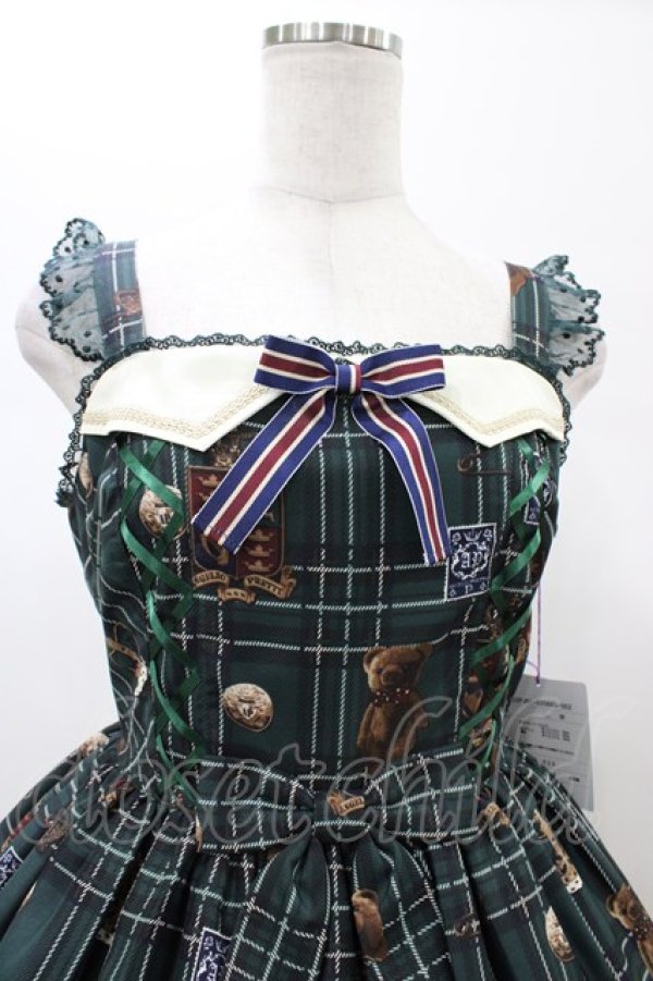 画像4: Angelic Pretty / British Bearジャンパースカート Free グリーン H-26-01-05-1057-AP-OP-NS-ZH (4)