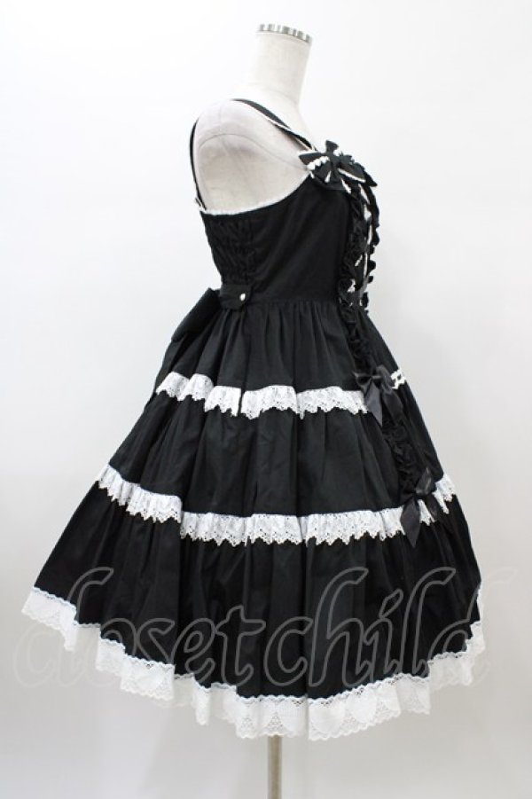画像3: Angelic Pretty / 肩リボンジャンパースカート Free ブラック H-26-01-05-1058-AP-OP-NS-ZH (3)