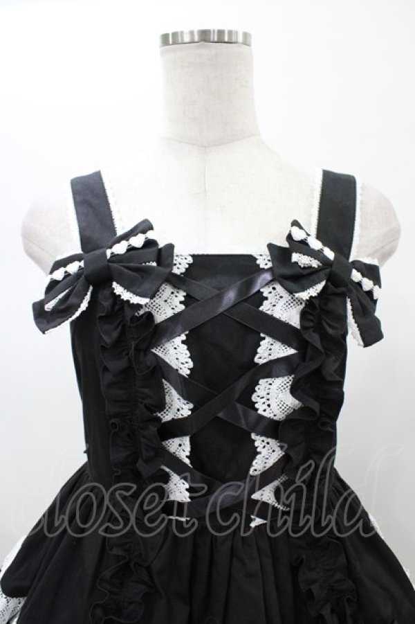 画像4: Angelic Pretty / 肩リボンジャンパースカート Free ブラック H-26-01-05-1058-AP-OP-NS-ZH (4)