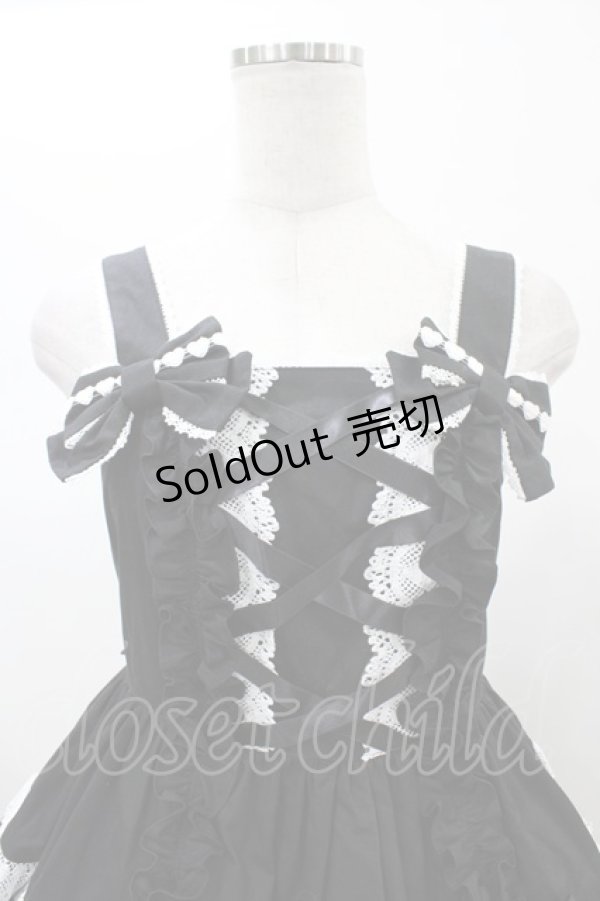 画像4: Angelic Pretty / 肩リボンジャンパースカート Free ブラック H-26-01-05-1058-AP-OP-NS-ZH (4)
