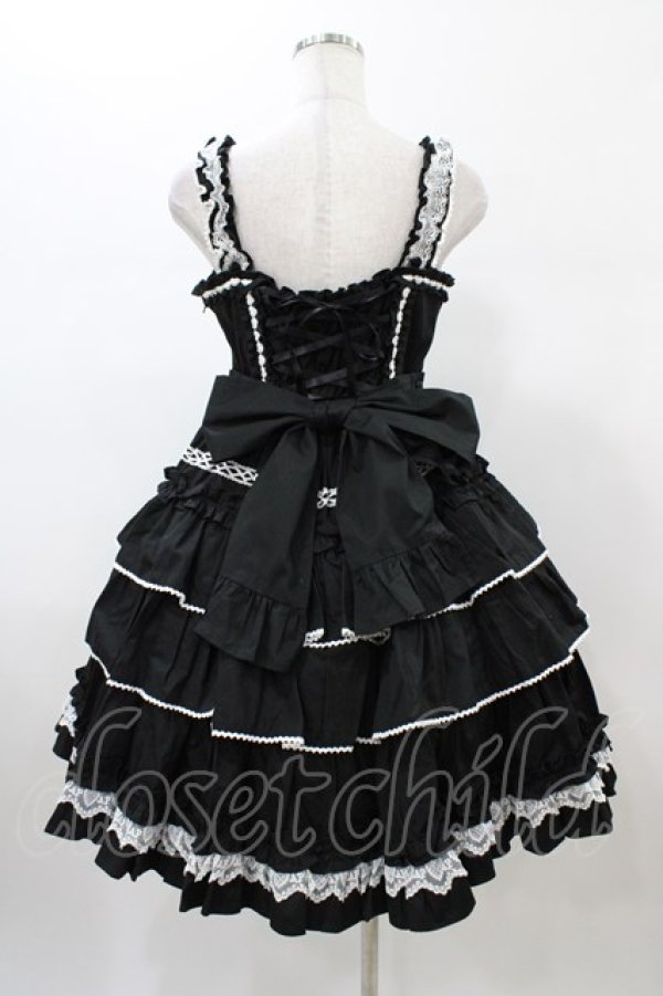 画像2: Angelic Pretty / Prettyフリルジャンパースカート Free ブラック H-26-01-05-1059-AP-OP-NS-ZH (2)
