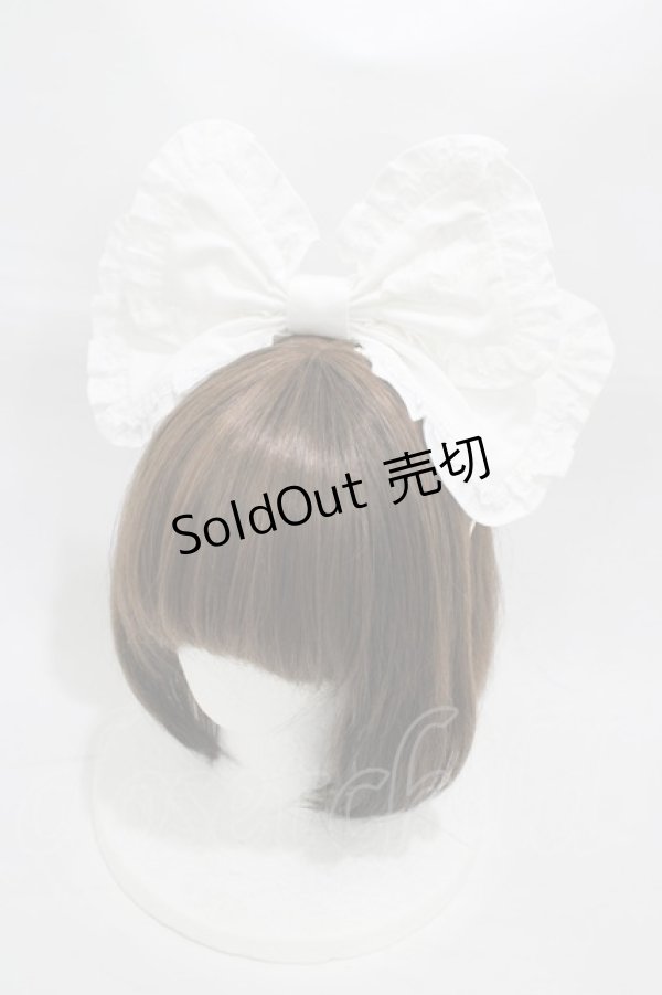 画像1: Angelic Pretty / Cuteフリルカチューシャ  シロ H-26-01-05-1011-AP-AC-NS-ZH (1)