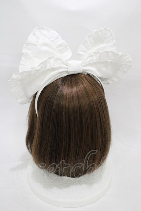 画像2: Angelic Pretty / Cuteフリルカチューシャ  シロ H-26-01-05-1011-AP-AC-NS-ZH (2)