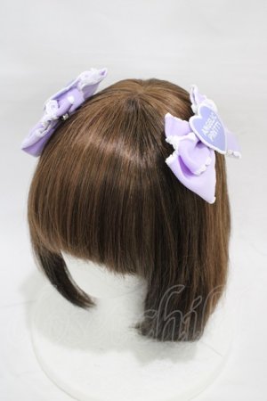 画像: Angelic Pretty / HeartワッペンリボンクリップSet  ラベンダー H-26-01-05-1026-AP-AC-NS-ZH