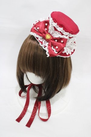 画像: Angelic Pretty / Elegant RoseミニHat  レッド H-26-01-05-1029-AP-AC-NS-ZH
