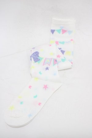 画像: Angelic Pretty / Happy Garlandオーバーニー  シロ H-26-01-05-1036-AP-ZA-NS-ZH