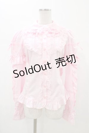 画像: Angelic Pretty / おめかしはしごレース付け袖ブラウス Free ピンク H-26-01-05-1039-AP-BL-NS-ZH