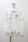 画像1: Angelic Pretty / Fancyスクール付け袖ブラウス Free シロ/ラベンダー H-26-01-05-1040-AP-BL-NS-ZH (1)