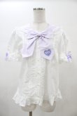 画像5: Angelic Pretty / Fancyスクール付け袖ブラウス Free シロ/ラベンダー H-26-01-05-1040-AP-BL-NS-ZH (5)