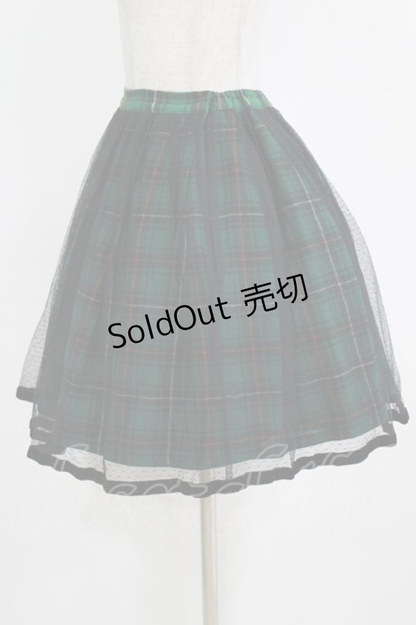 画像2: Emily Temple cute / チュールタータンスカート  グリーン H-26-01-06-022-ET-SK-KB-ZH (2)