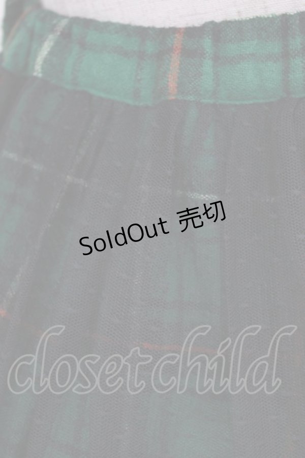 画像4: Emily Temple cute / チュールタータンスカート  グリーン H-26-01-06-022-ET-SK-KB-ZH (4)