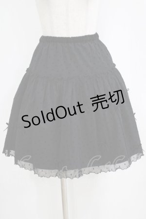 画像: Emily Temple cute / ドットフロッキーリボンスカート  ブラック H-26-01-06-023-ET-SK-KB-ZH