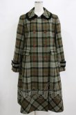画像1: Jane Marple / ウールタータンのダブルボタンコート  グリーン H-26-01-06-031-JM-CO-KB-ZH (1)