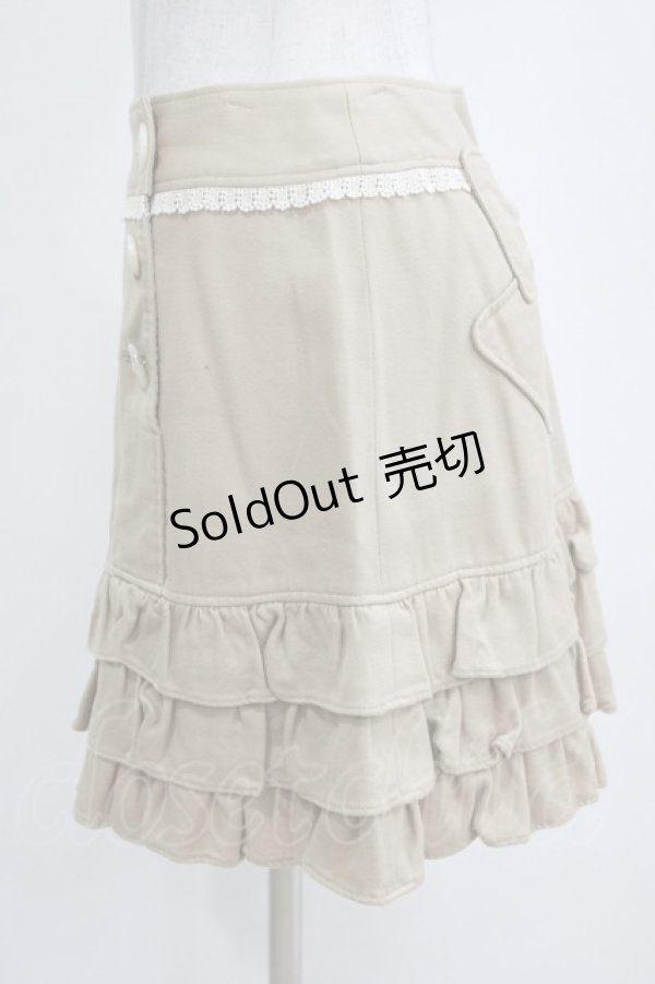 画像2: Emily Temple cute / 裾フリルダブルボタンスカート  ベージュ H-26-01-06-032-ET-SK-KB-ZH (2)